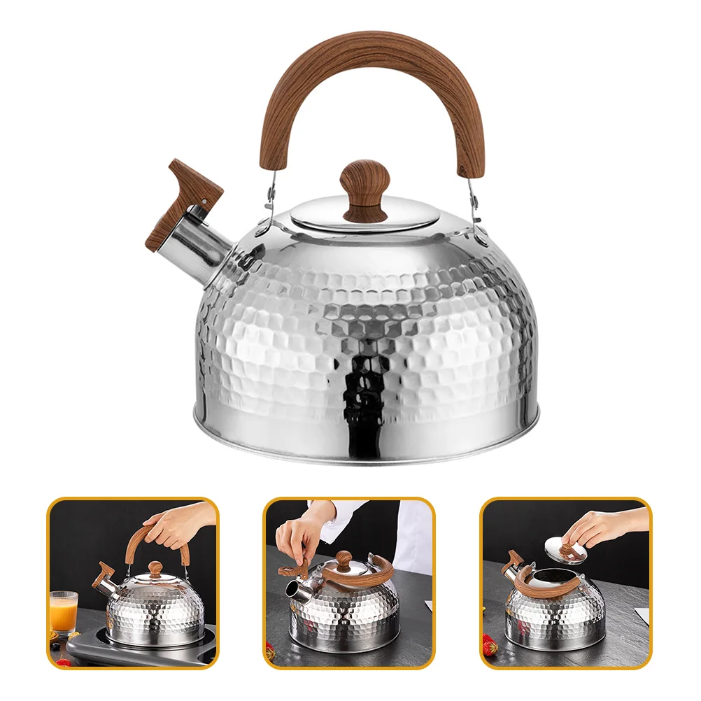 

Stainless Steel Kettle Simple Design Tea Stovetop Teapot Portable Easy Use with Handle 304 Whistling Home Decor Rust-resistant