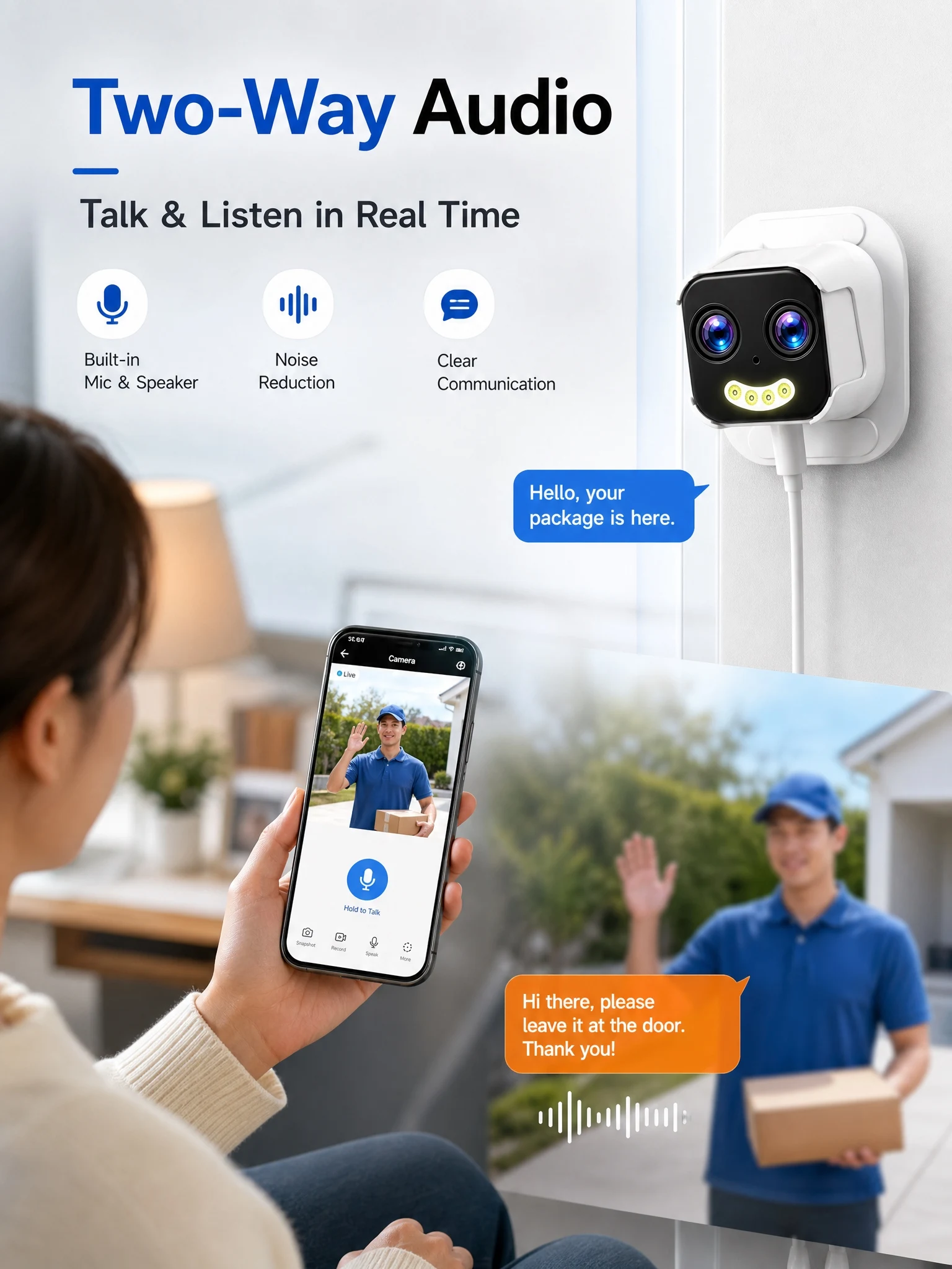 OKAM PRO Window Camera Dual Lens 10X ZOOM 5G WIFI Camera HD 10MP Dual Stand Night Vision Bidirectional Intercom Mobile Detection