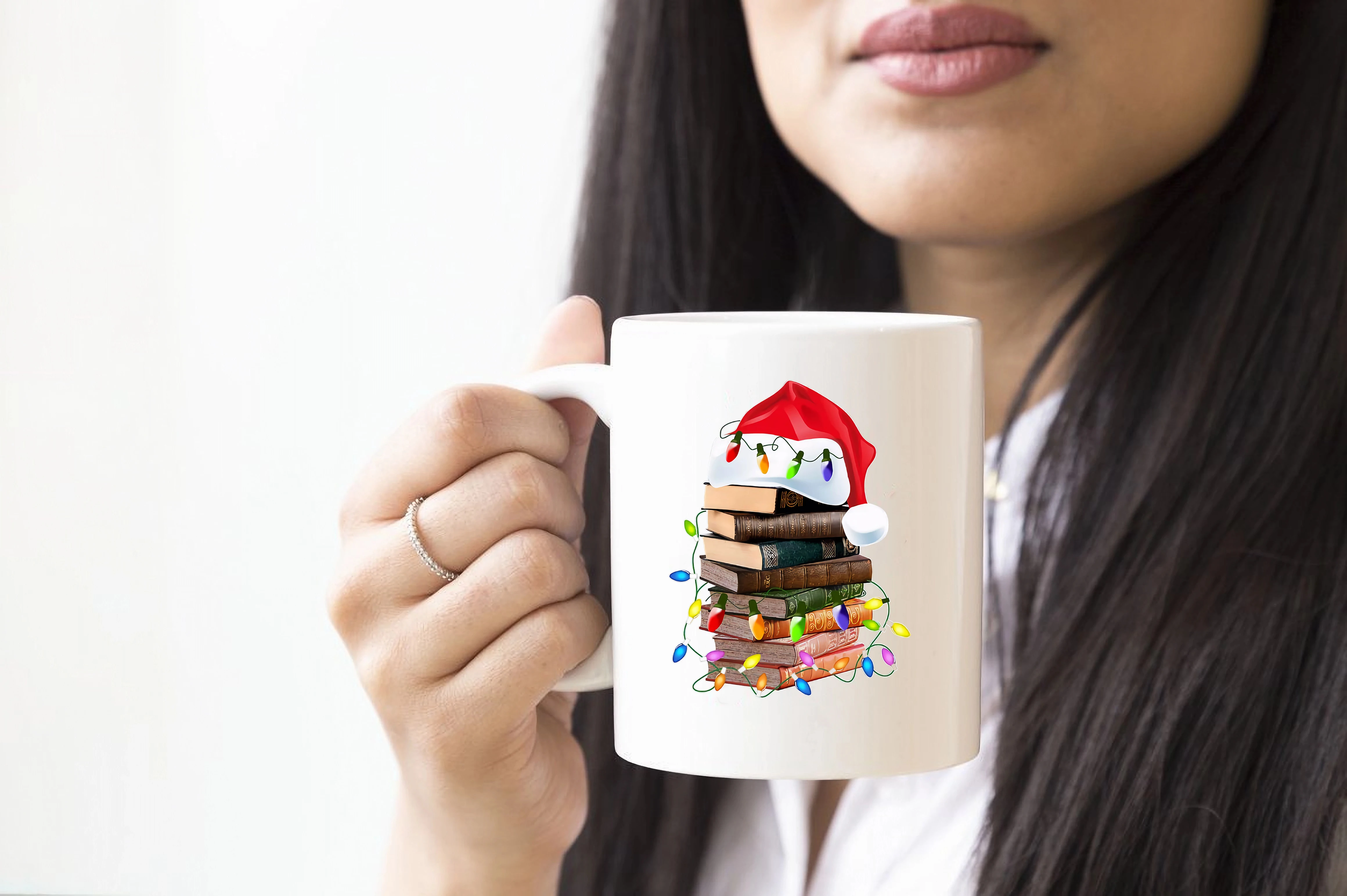 Funny Christmas Book Tree mug Christmas Gift For Teacher School Christmas Glass Coffee Mug Book Lovers Christmas Gift