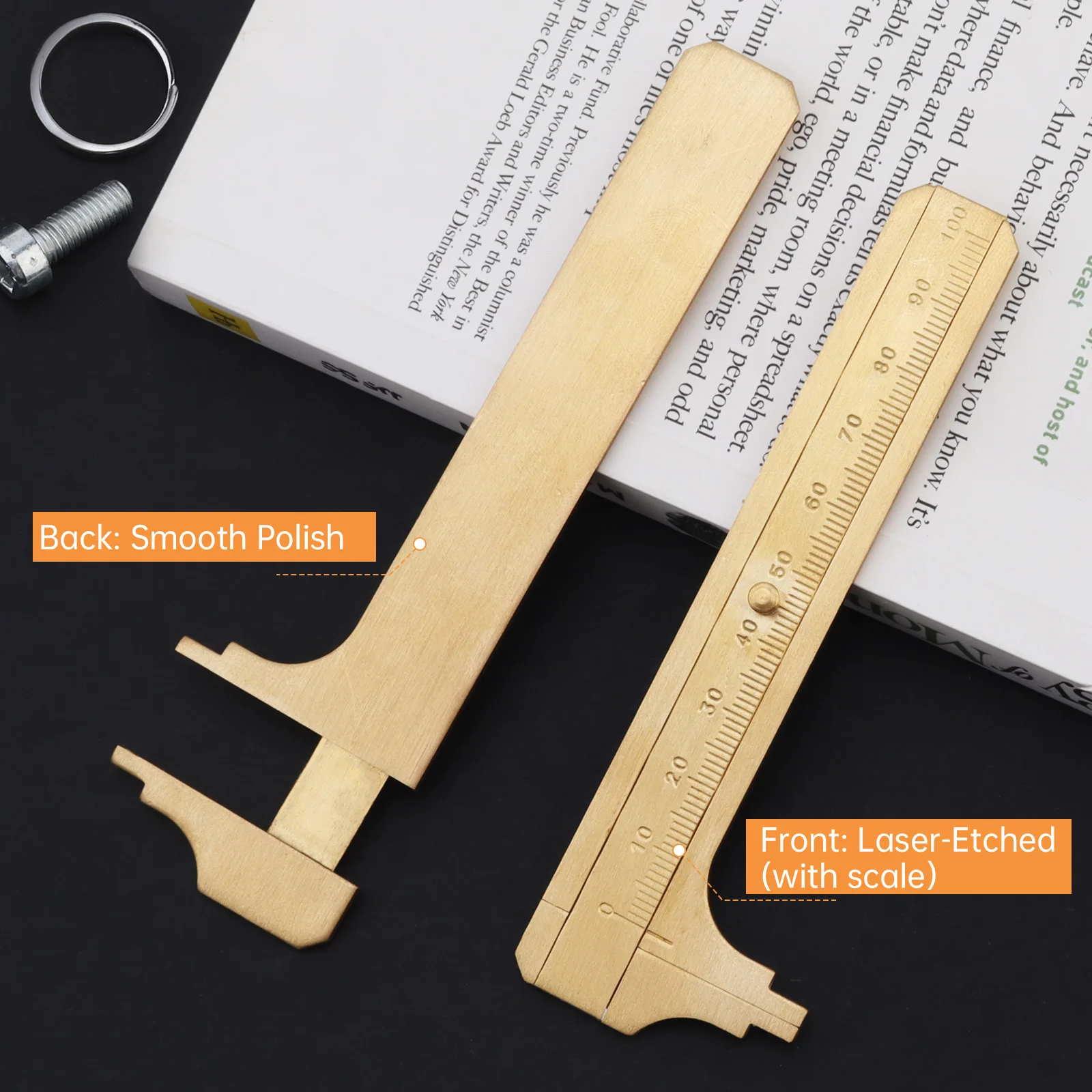 80mm/100mm Mini Single Double Scale Brass Vernier Caliper Measuring Ruler Portable Pocket Retro Copper Caliper