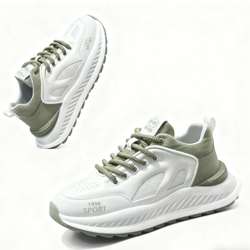 

Fipatbu Men's casual lace-up sneakers, suitable for the office, walking, running, and everyday summer wear with a thick sole.