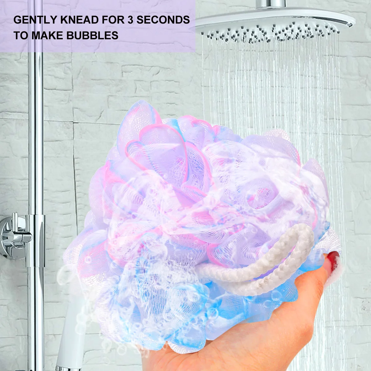 

5pcs Bath Sponge Mesh Body Bathing Scrubber Shower Poufs For Adults Women Men Soft Skin Cleaning Tool Quick Exfoliating Bathing