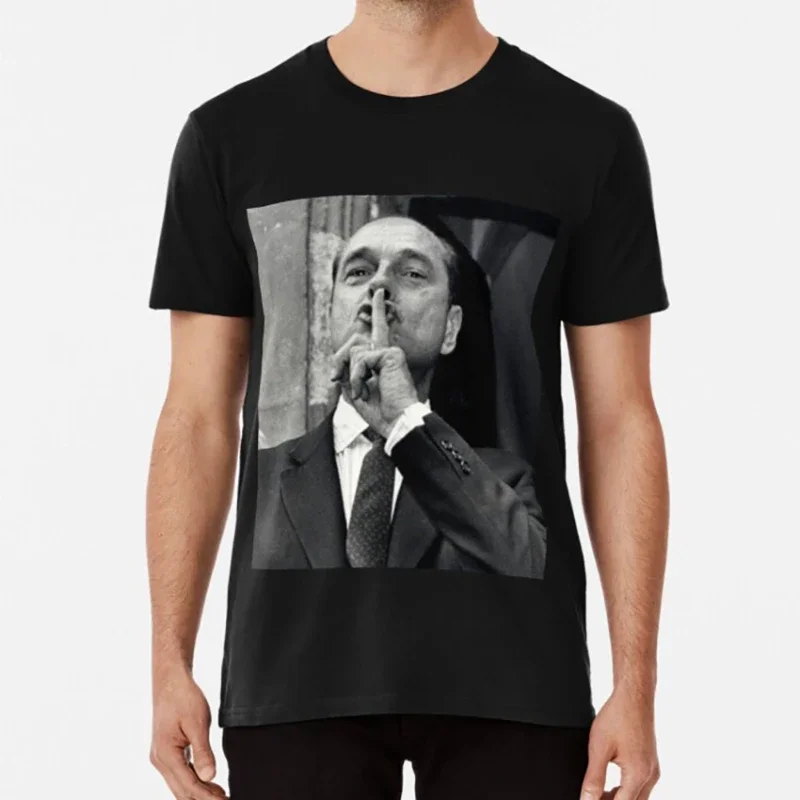 Politik französisch politiker präsident rechts rpr männer kleidung camisetas jacques chirac-shh! T-Shirt Hush Chirac Jacques Chirac