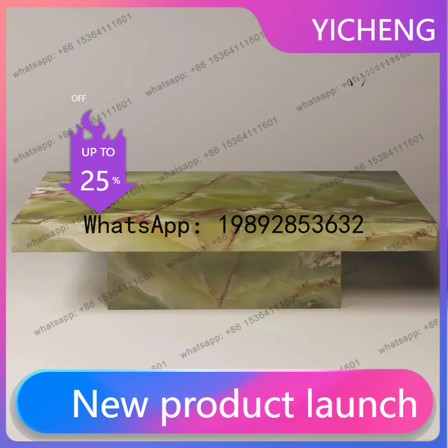 

CC Итальянский минималистичный журнальный столик из натурального мрамора, светильник, роскошная современная гостиная, элитный дизайнерский креатив