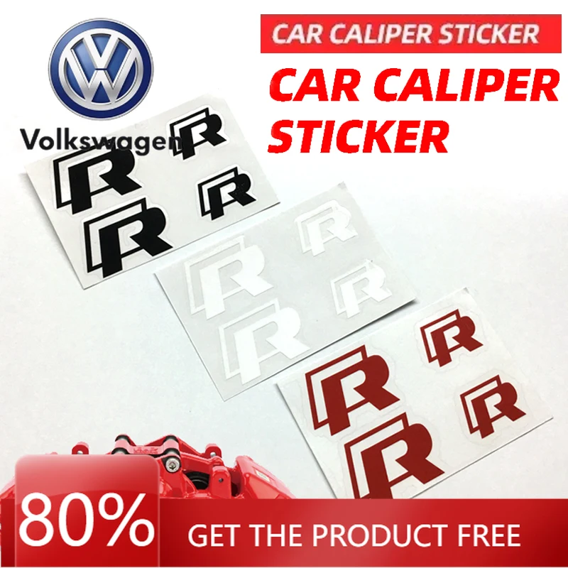 

Для VW Volkswagen Jetta MK5 Golf 4 шт. наклейки на суппорт автомобиля, наклейки на ступицу тормозного колеса для Volkswagen VW GTI Rline Polo Golf Passat T