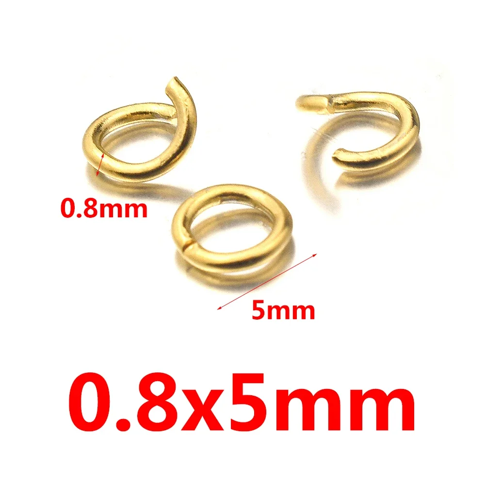 100 Stück PVD vergoldeter Edelstahl offene Biegeringe direkt 4/5/6 mm Spaltringe Verbinder für die Herstellung von DIY-Schmuckstücken