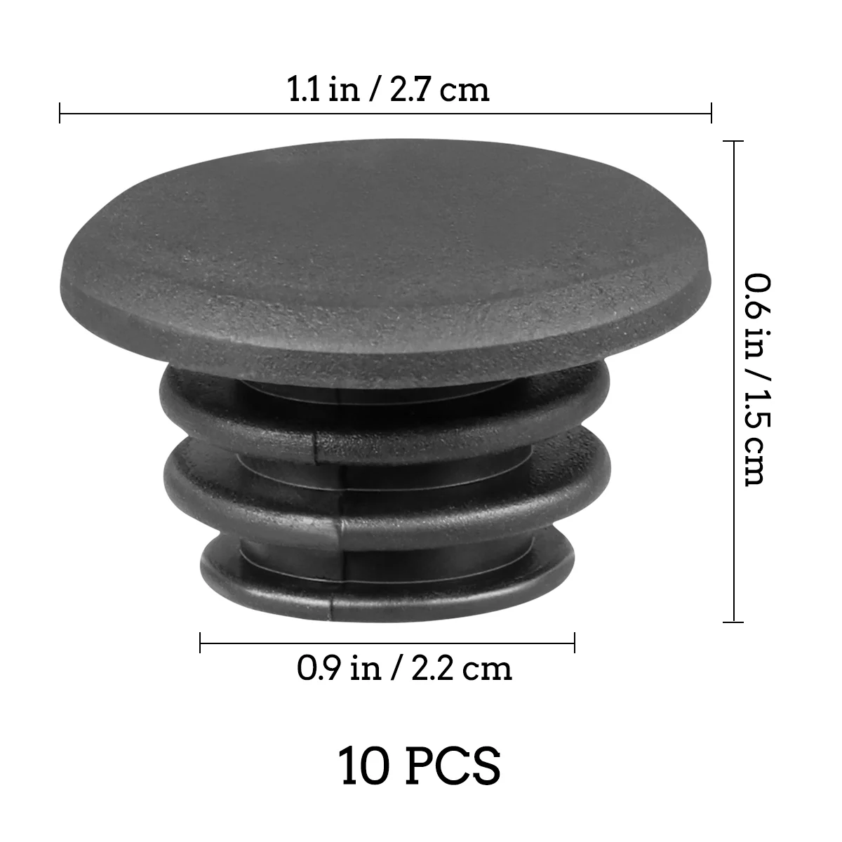VORCOOL 10 Stück 22 mm Fahrradlenker-Endstopfen Endkappen für Road Grip Mountain (schwarz) Fahrrad-Endstopfen