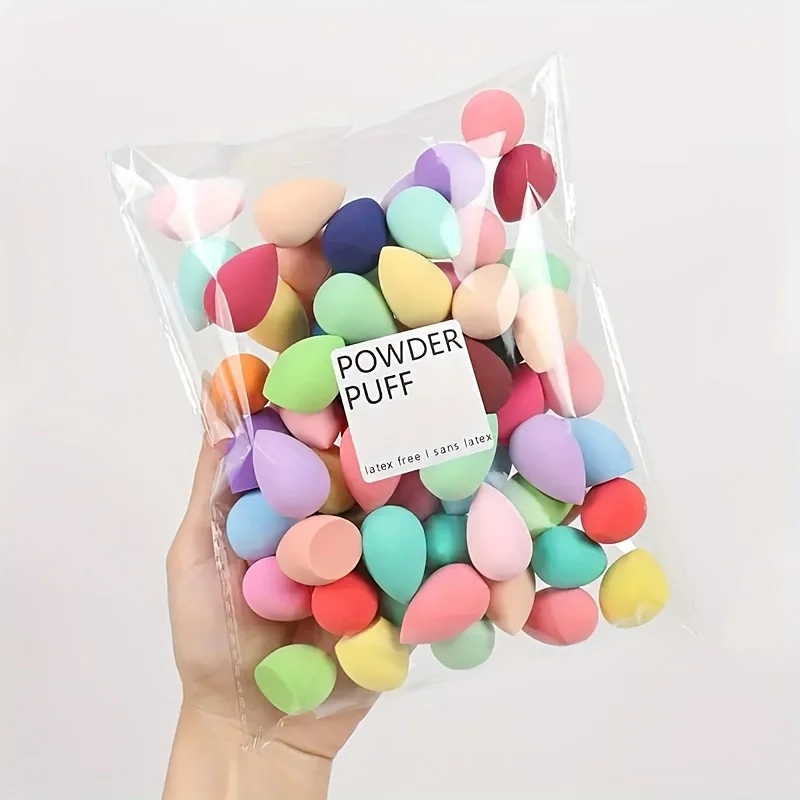 60PCS Rainbow Makeup Sponges Set - Dual Use for Liquid/Cream/Powder | Vegan Hypoallergenic & Travel Essentials