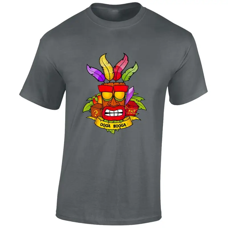 OGA BOOGA CRASH MENS T SHIRT RETRO GAMER GAMING DESIGN PC PS2 PS3 PS4 COOL