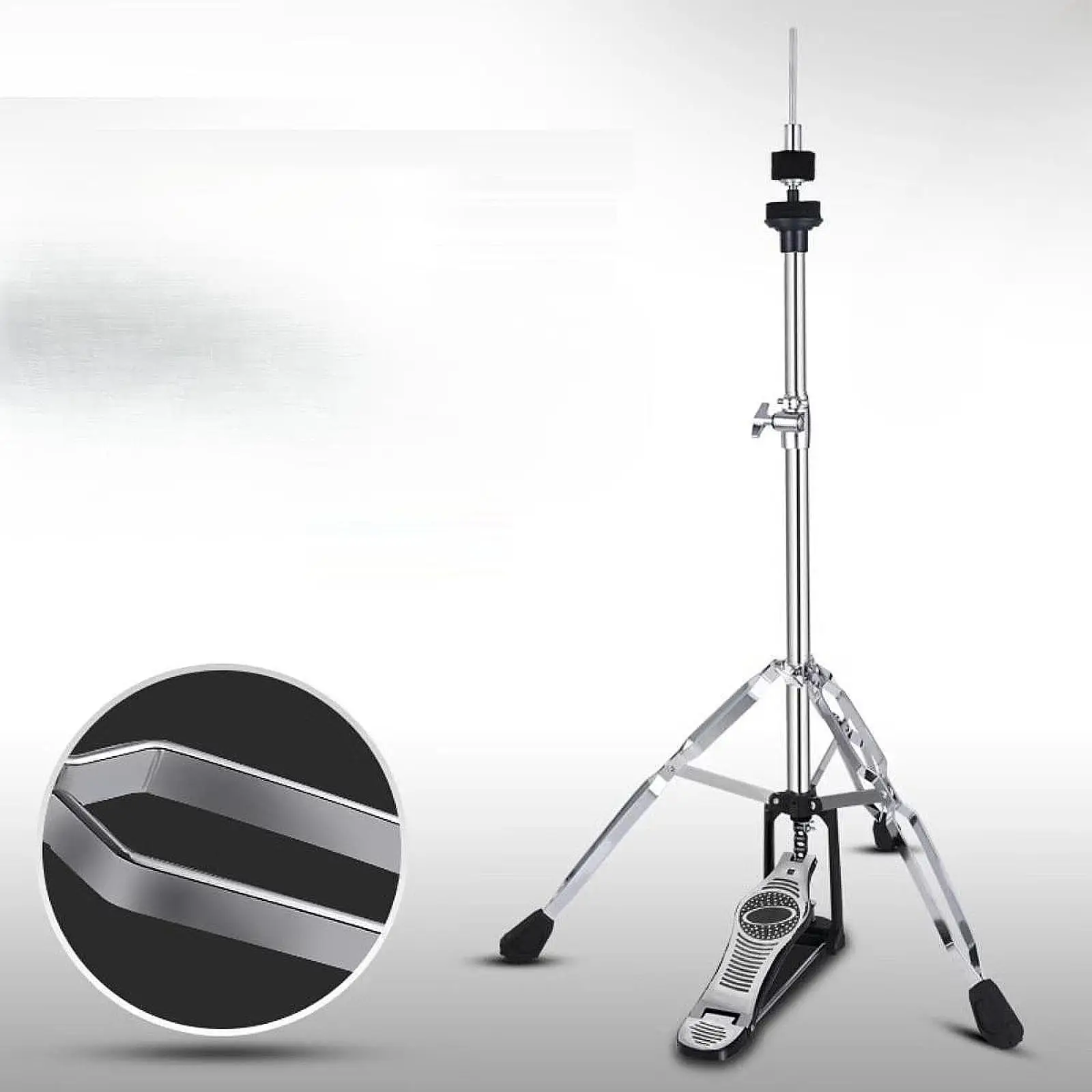 Metal Hi Hat Stand Chain Drive Adjustable Tripod Cymbal Stand Sturdy Drum Accessory for Beginner Practice