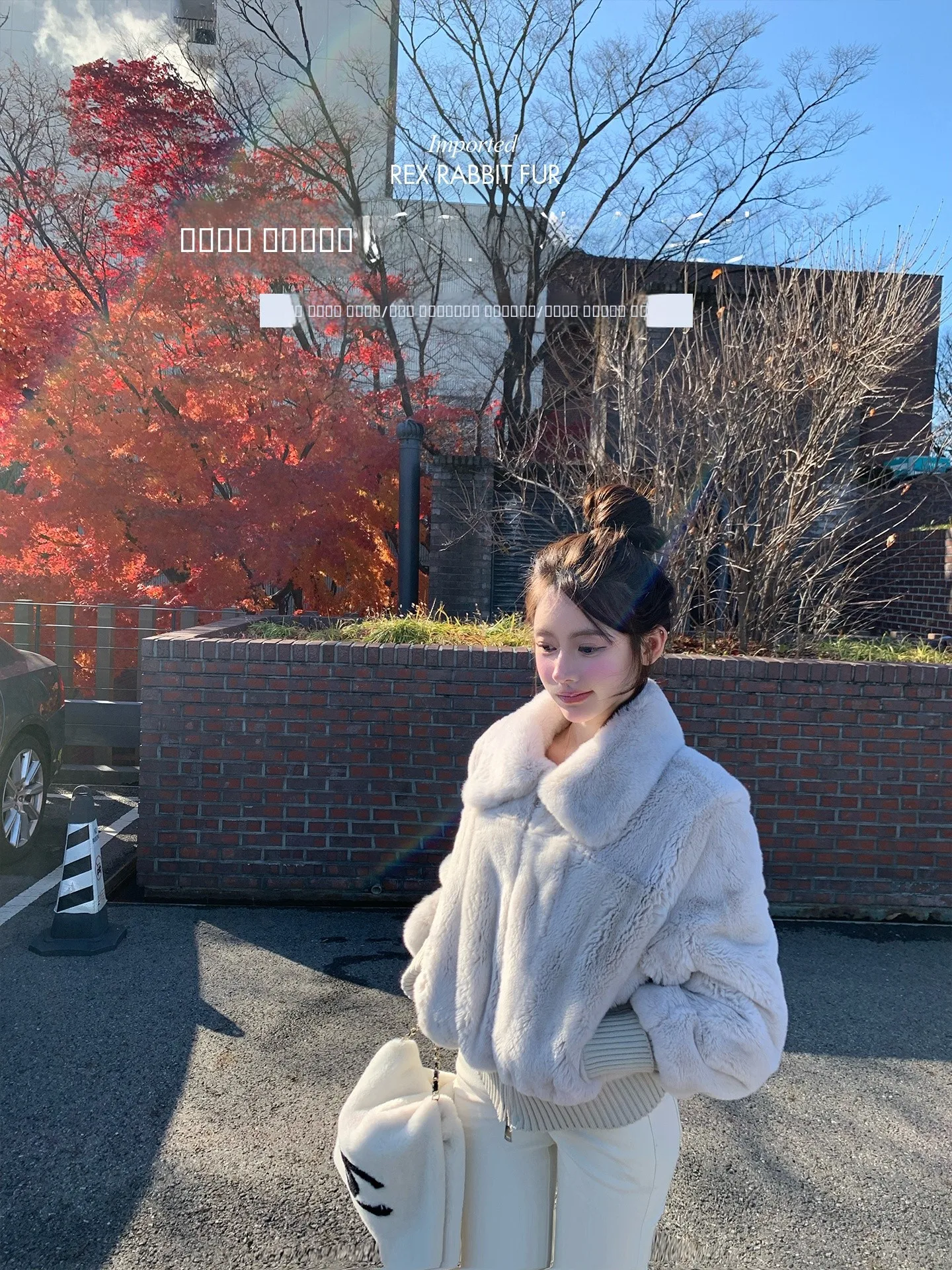 

Chen Jin Winter New Sle Casual Knitted Plaid Fur Coat Women's Long Sve Collar Upaded Version Soft Velvet Rabbit