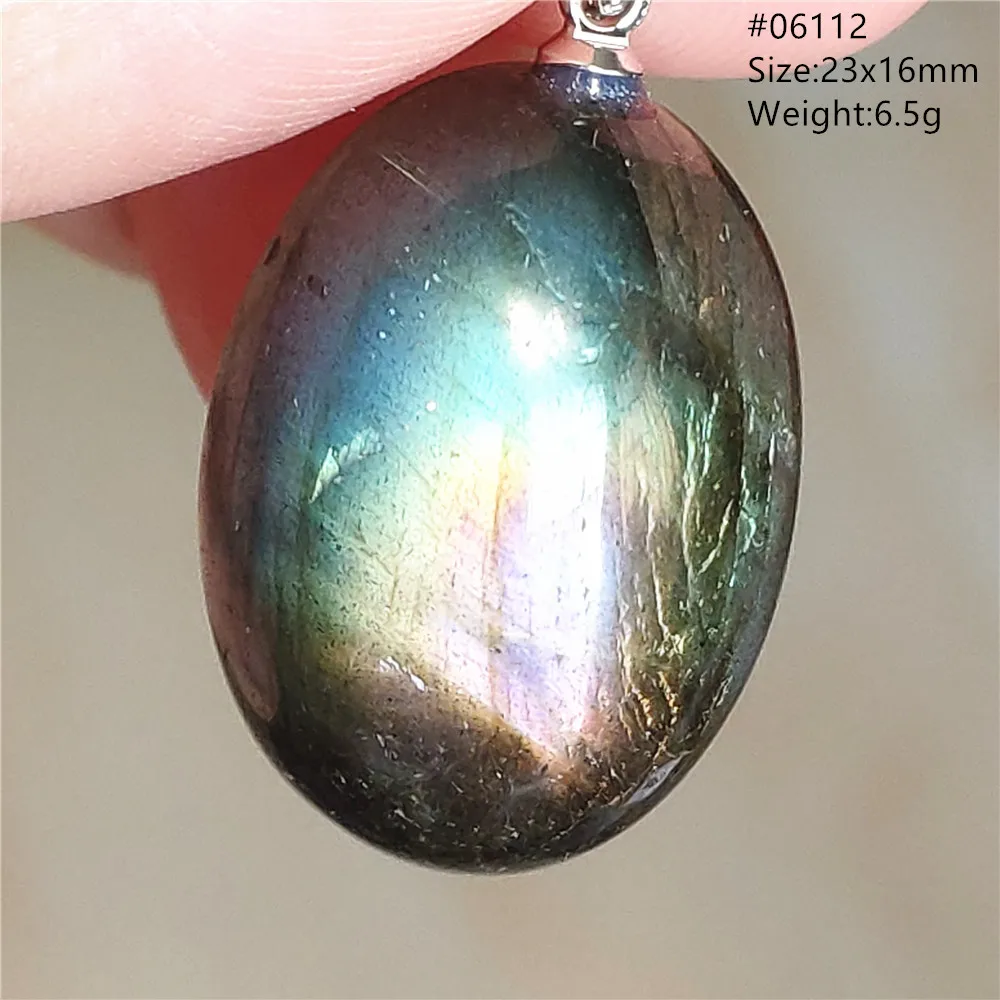 Natural Blue Rainbbow Labradorite Pendant Oval Purple Light Best 23x16mm Women Men Necklace Jewelry AAAAAA