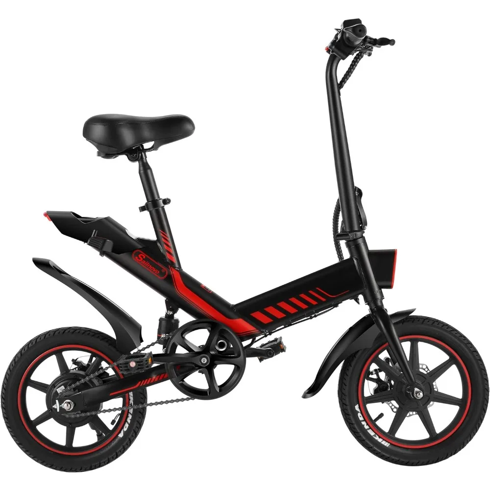 

14'' Folding Electric Bike for Adults, Peak 500W 18.6 MPH, Up 45Miles Foldable with 374WH Battery, LCD-Display, Dual Suspension