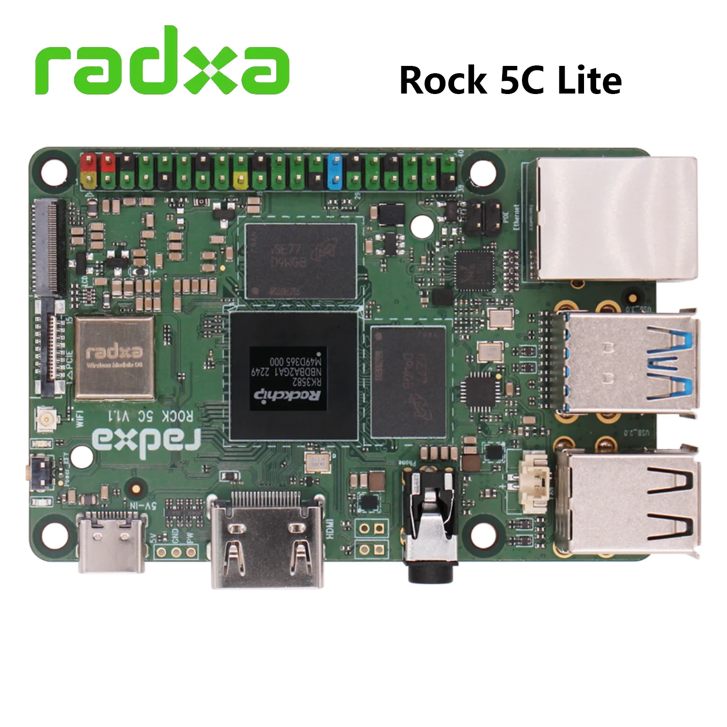 Imagem -02 - Radxa-placa de Desenvolvimento de Computador Placa Única Rock 5c Rockchip Rk3588s2 Rk3582 8k