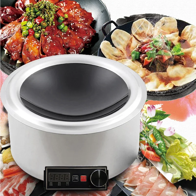 Fierce Embedded Commercial High-power Concave Round Hot Pot Induction Cooker 3500w/5000W Wire Control