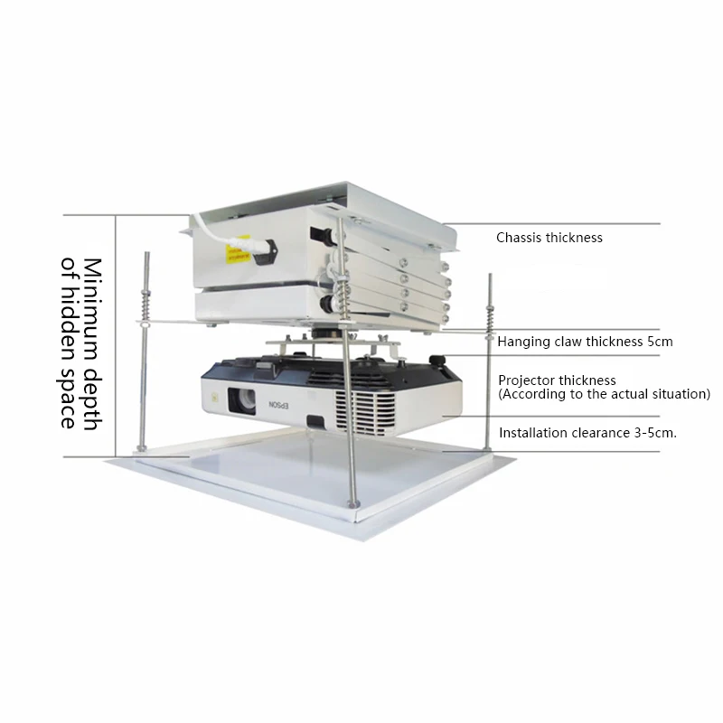 L1000 Electric Projector Stand Electric Lift Scissor Projector Ceiling Mount with Remote Control for Cinema/Church Hall/School