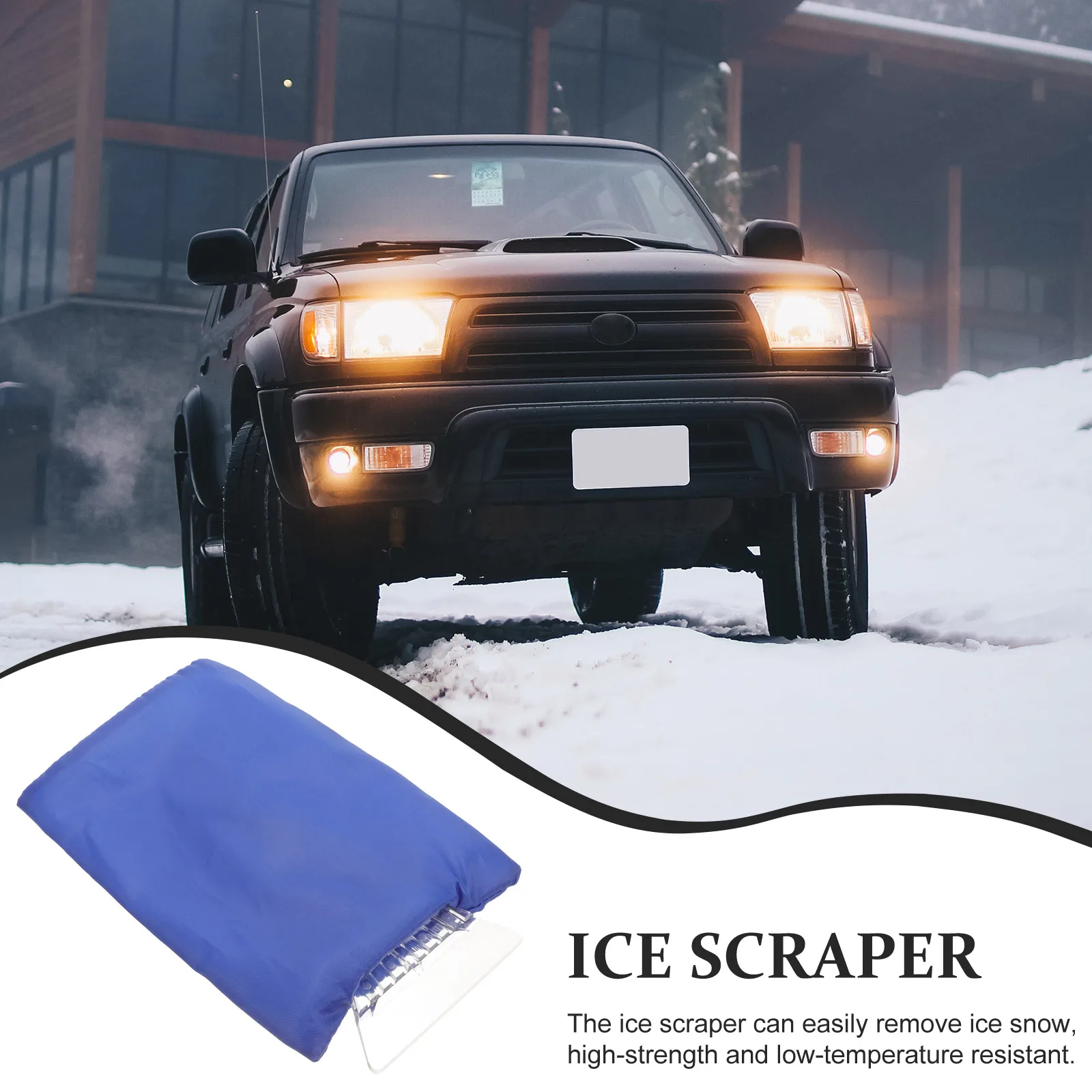 

2pcs Car Snow Shovel Waterproof Ice Remover Glove Thick Lined Elastic Wrist Band Winter Outdoor Use Abs Shovel Tool