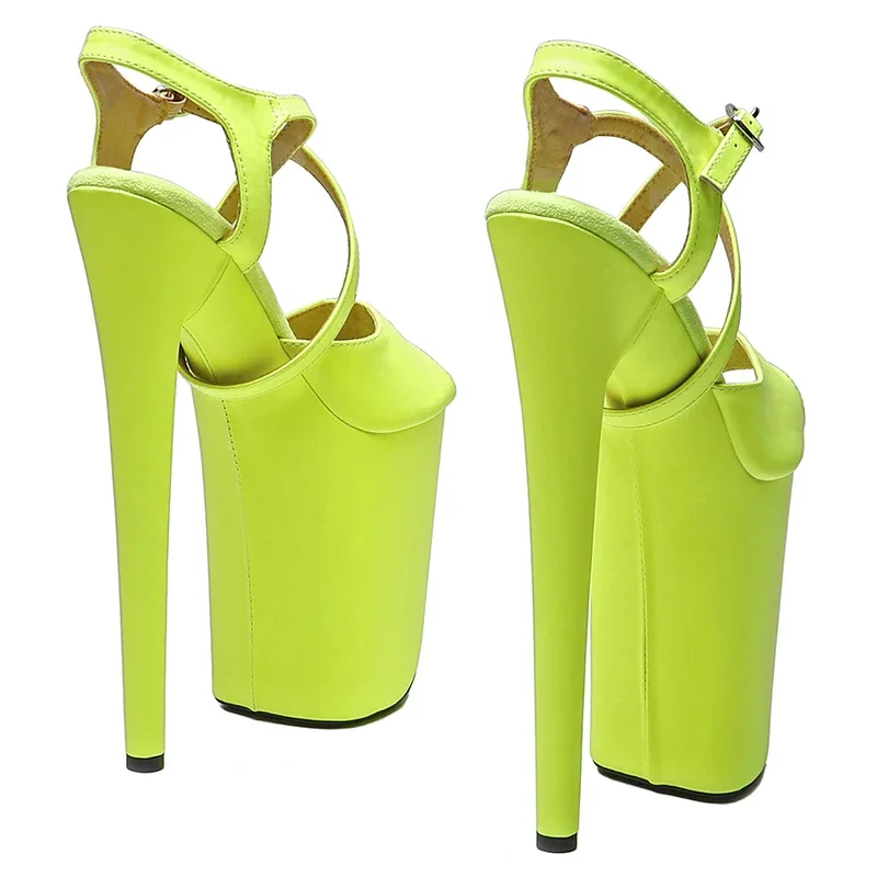 Leecabe 23CM / 9inches   Matte PU  Upper   open toe  fashion  Platform High Heels Sandals stripper heel Pole Dance shoes