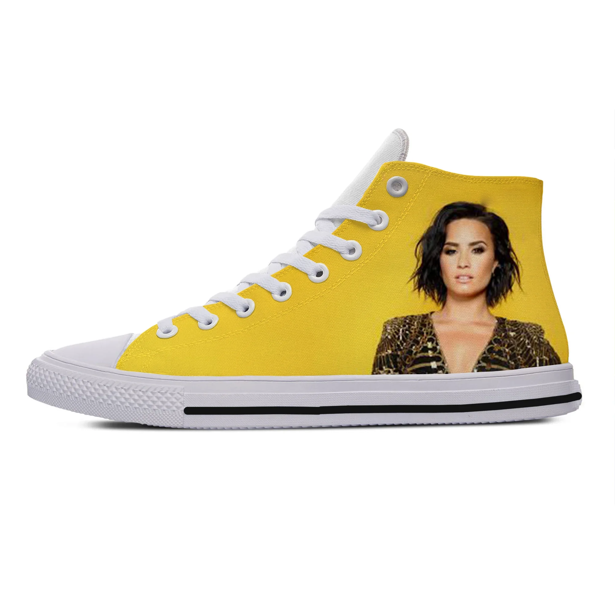 Hot Cool Fashion Funny New Summer High Quality Sneakers Handiness Casual Shoes Men Women Demi Lovato High Top Latest Board Shoes