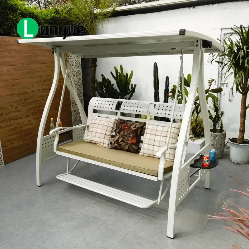 3 Seat Garden Swing Hammock Chair Set Outdoor Patio Rocking Hanging Bench Furniture Durable Comfortable Relaxation Decor