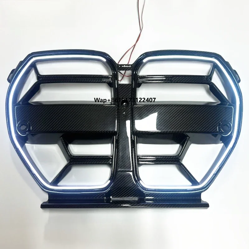 

LED Dry Carbon Fiber Car Front Bumper Grilles CSL Style For G80 G81 M3 G82 G83 M4 2020-2025 Hood Racing Grille ACC Vent Trim