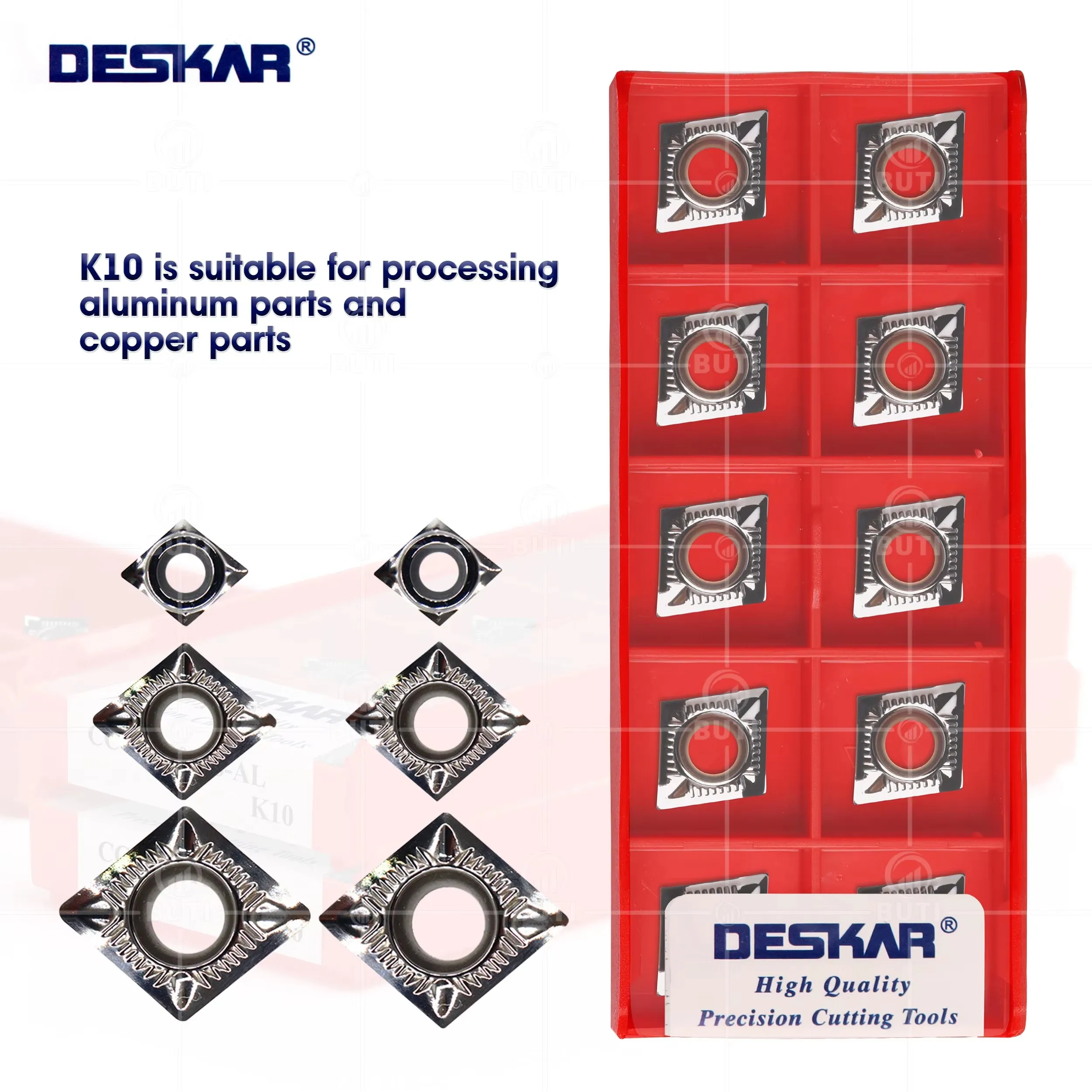 

DESKAR 100% оригинал CCGT060202/04 CCGT09T302/CCGT09T304/CCGT09B308 CCGT120404 AL K10 Токарные инструменты для резки алюминия с ЧПУ