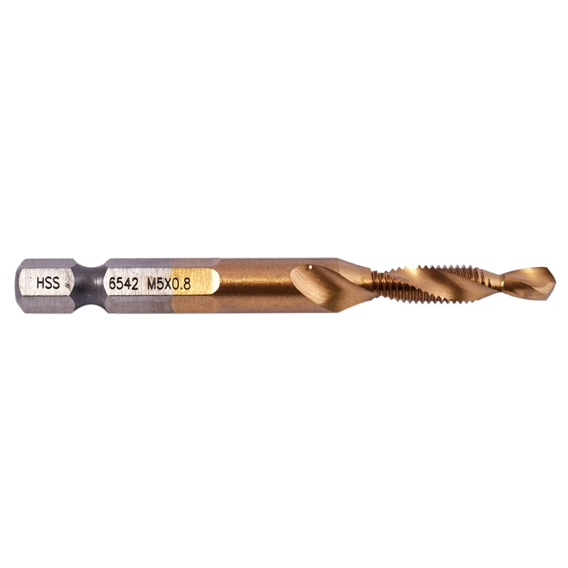 A98E-6Pcs HSS Titanium M3 - M10 مزيج عرافة Deburr غاطسة الحنفية مثقاب مجموعة
