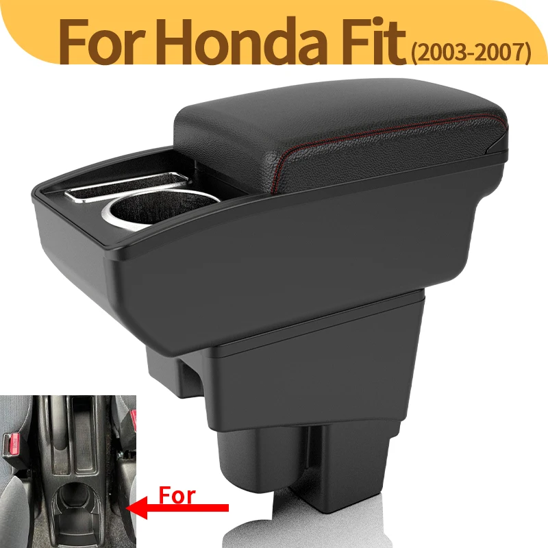 

For Honda Fit Jazz Armrest Fit Jazz 1 Car Center Console Upgrade Modification Storage Box Auto Supplies 2003 2004 2005 2006 2007