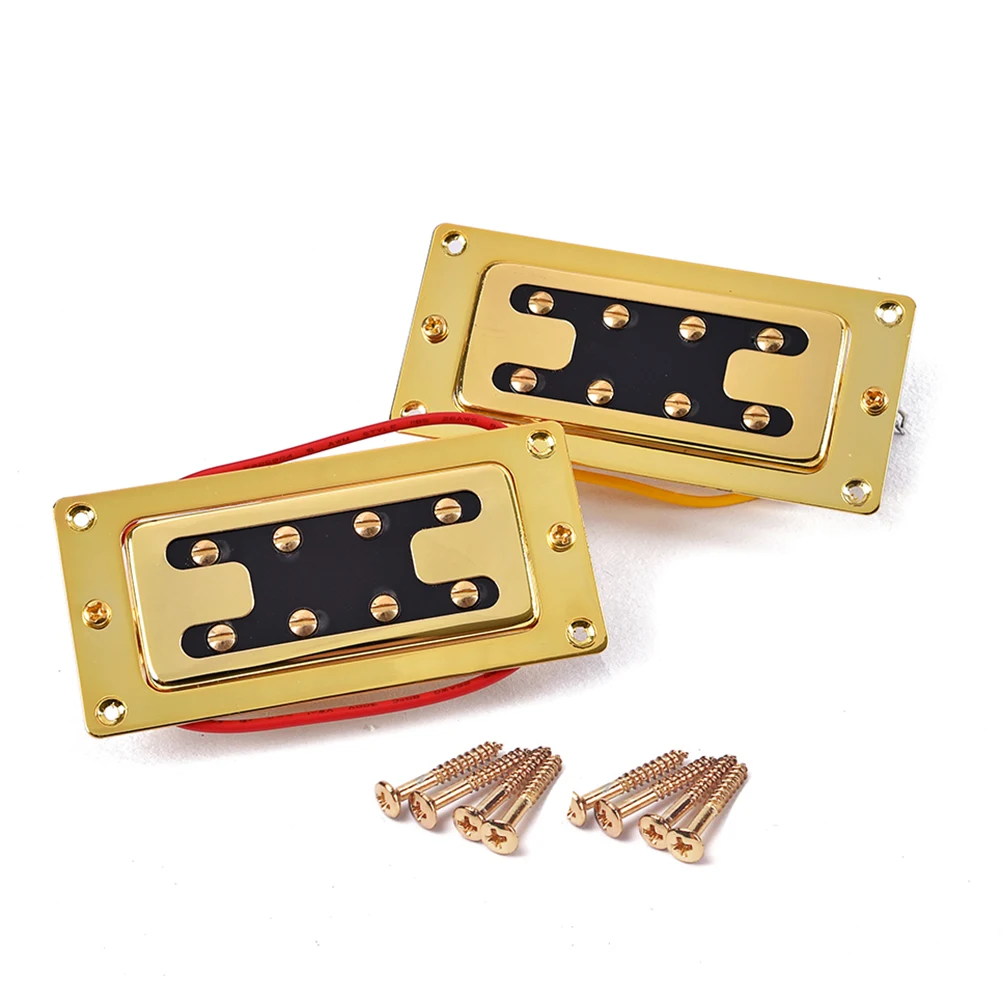 

2Pcs Bass Pickups Double Coil Humbucker Electric Guitar 4String Accessories Gold Wax Potted Easy Install Guitar Parts