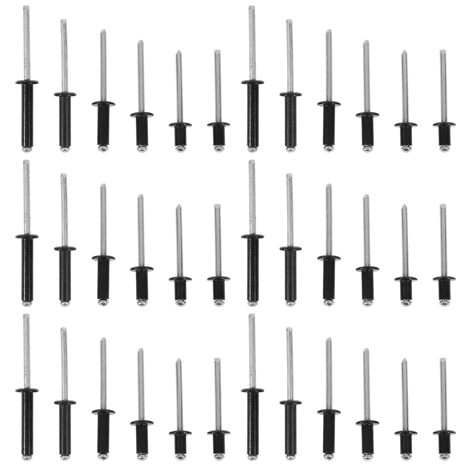 

60pcs Black Round Head Aluminum Rivets 0 Half Hollow Flange Design Easy Installation Furniture Automotive Home Decor