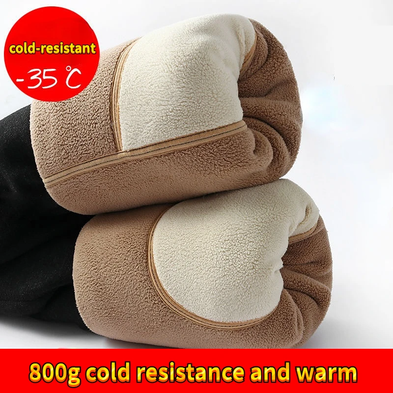 Calor calças térmicas masculinas estiramento leggings lã roupa interior de inverno bens estiramento frio clássico pelúcia grosso algodão-acolchoado calças