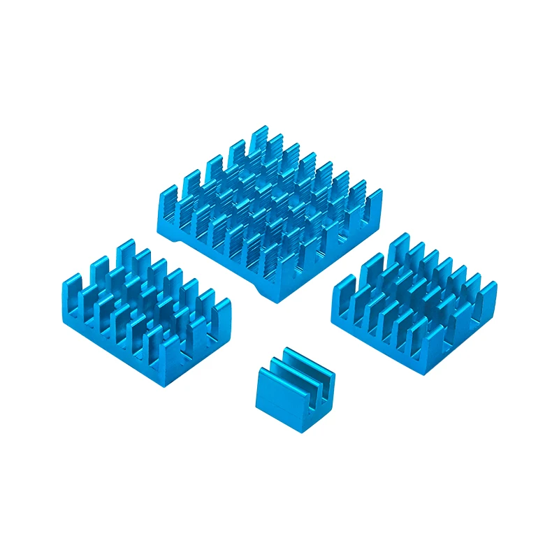 Raspberry Pi 5 disipador de calor de aluminio, Enfriador de CPU, radiador de refrigeración pasiva, negro, azul, plata, apto para RPi 5 Pi5