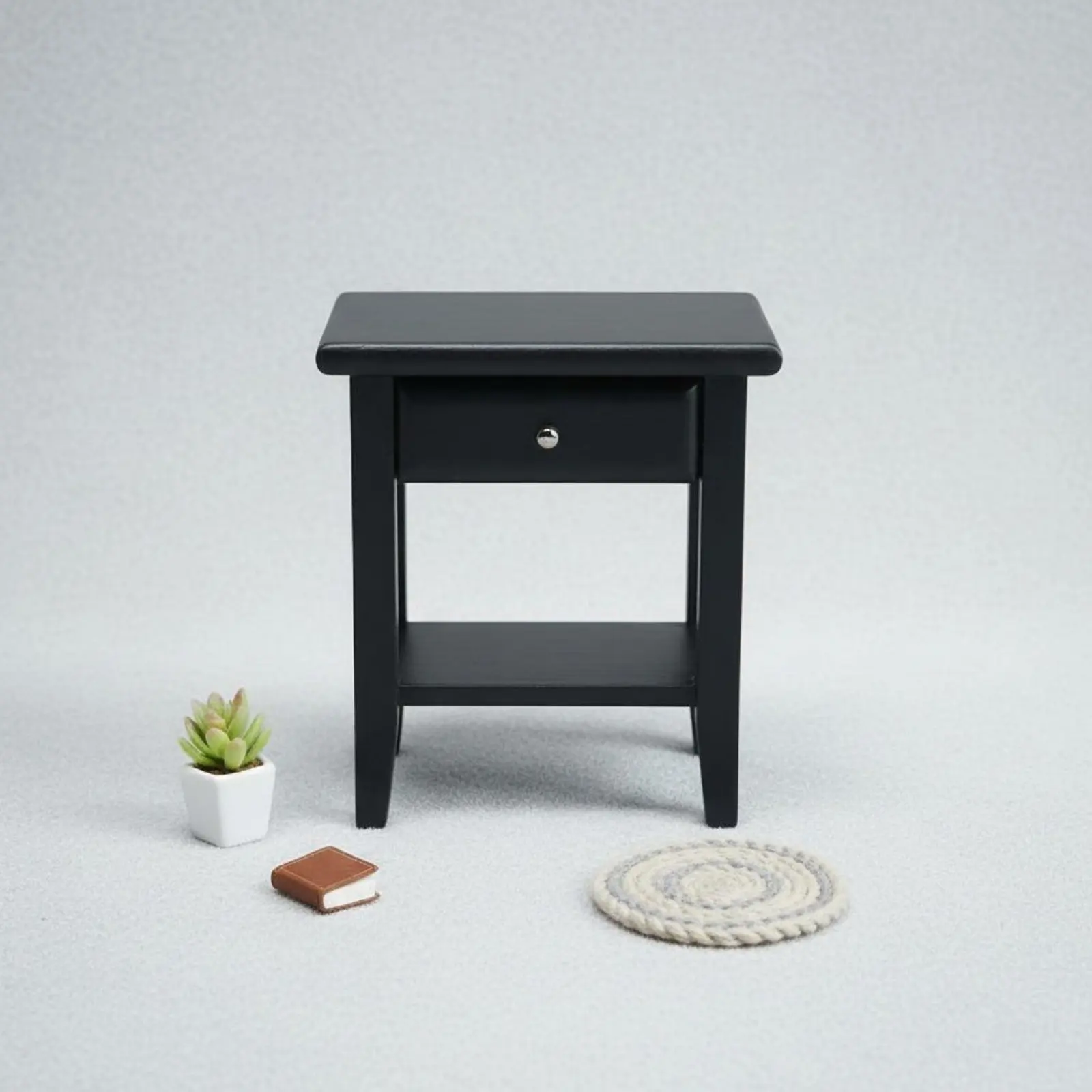 

Dollhouse Nightstand Realistic Realistic Features Wooden Dollhouse Nightstand Miniature Bedside Table Functional Drawer Toy