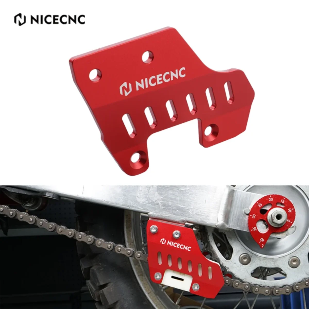 

NICECNC Chain Guide Strengthener Protector For Honda XR650L XR 650L 1993-2024 2023 2022 2021 Sprocket Chain Guard Cover Aluminum