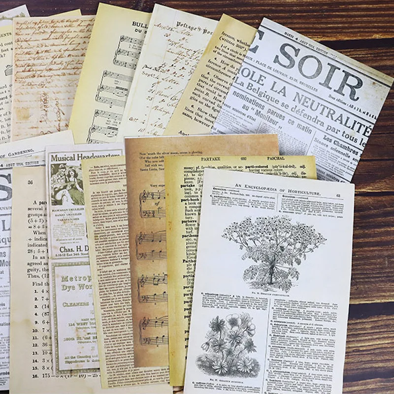 Vintage Scrapbooking-Papierrolle für Journaling, Planer, Hintergrunddekoration, Karte, Manuskript, Poster, Design, Bastelbedarf