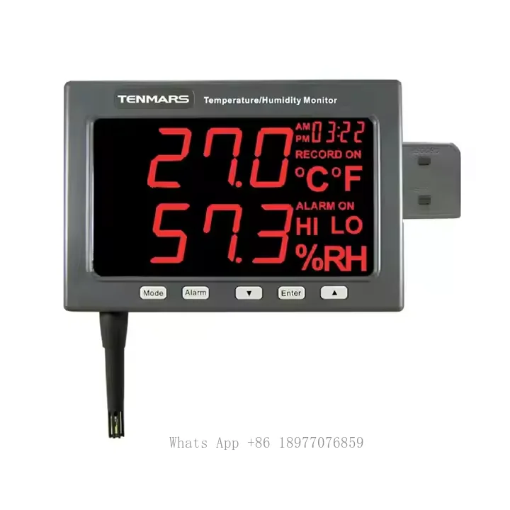 Tenmars TM-185 USB Interface Temperature Humidity Data Logger With Large LED Display