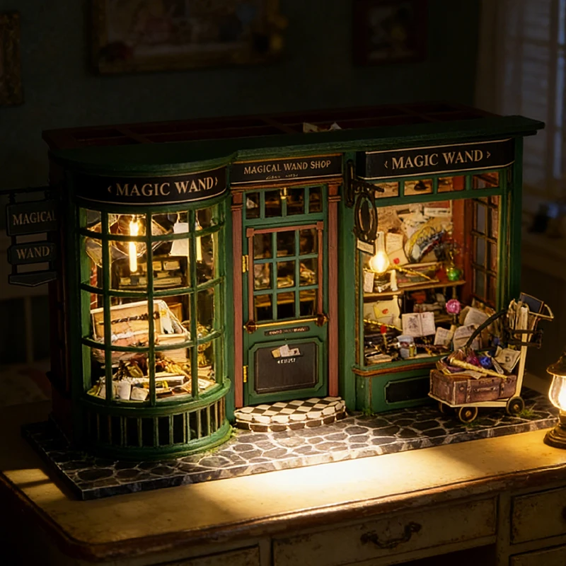 Magical Doll House Miniature DIY Assembly Building Model Kit Small Room Production with Home Bedroom Decoration Toys view 4