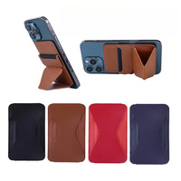 Phone Stand Strong Magnetic Leather Wallet Phone Holder For Magsafe iPhone 16 15 14 13 12 Pro Max Mag Card Pocket Hide Stand