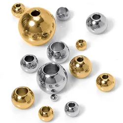 100pcs Gold Color Stainless Steel Beads 2/3/4/5/6/8/10mm Spacer Loose Beads for DIY Jewelry Making Bracelet Necklace Findings