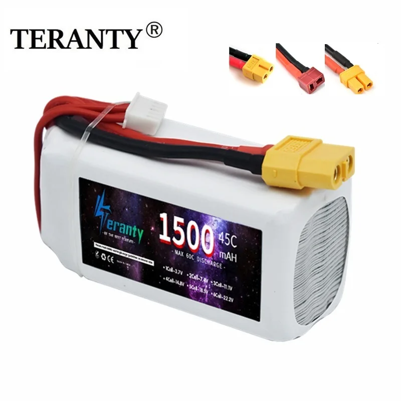 

1/3PCS 4S LiPo Battery 14.8V 1500MAH 45C For RC Car Quadcopter Helicopter Boat Drones Spare Parts 14.8V Battery With T/XT30/XT60