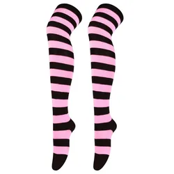 A pair of striped long stockings cross-border new zebra striped long tube knitted socks Lolita girls knee high thigh socks