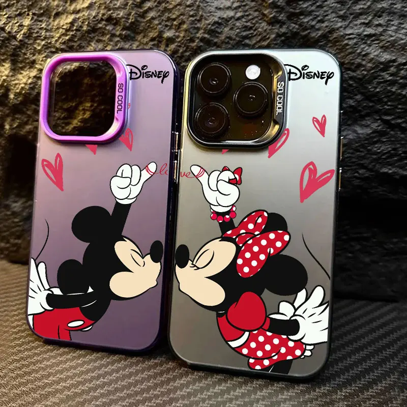 

Love Minnie Mickey Anime Phone Case For iPhone 11 12 13 14 15 16 17 Pro Max 16e 17E 17 Air Plus 13 Mini Disney Fundas Back Cover