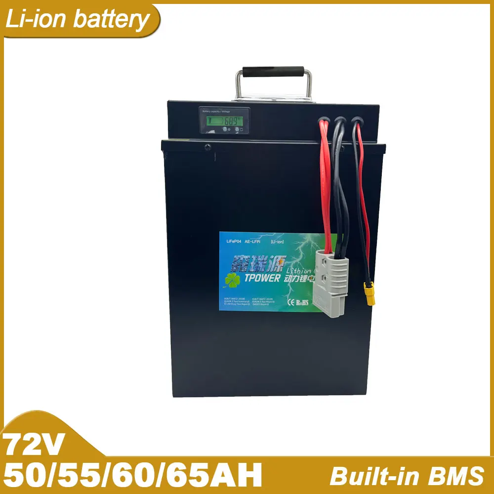 

72V 60AH Li-ion With Charger 120A BMS Tricycle Motorcycle Electronic Scooter Lithium Polymer Battery