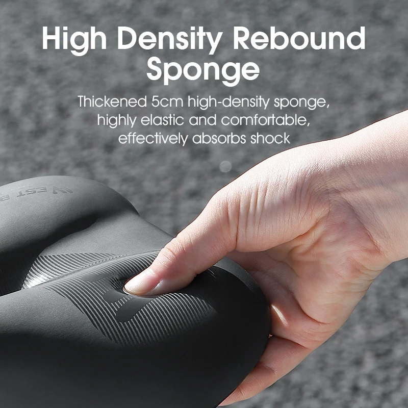 WEST BIKING Hollow Breathable Bicycle Saddle Shock Absorbing Thick Cushion Waterproof PU Leather Comfort Seat for MBT Road Bike view 3