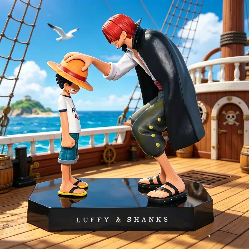 Figura de acción de 18 cm de One Piece, los Cuatro Emperadores, Shanks, Sombrero de Paja, Luffy, Sabo, Ace, Sanji, Roronoa Zoro, figura de juguete.