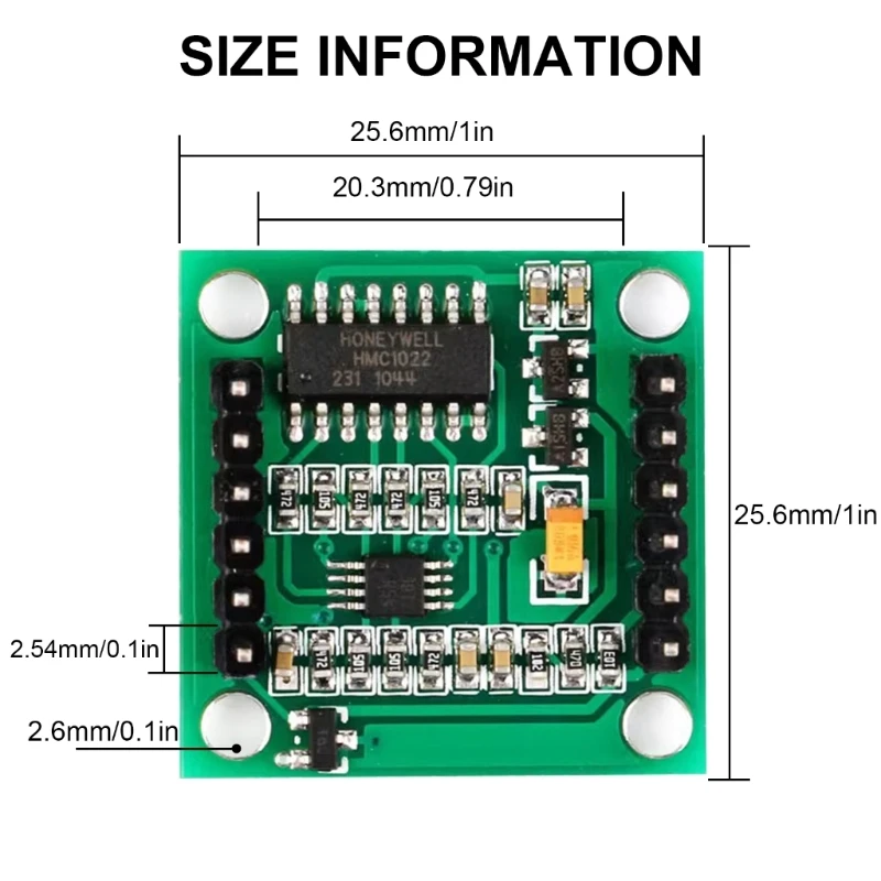 GY26 Cyfrowy moduł kompasu kierunkowego Elektroniczny kompas Moduł kompasu Czujniki magnetycznego Akcesoria do robotów