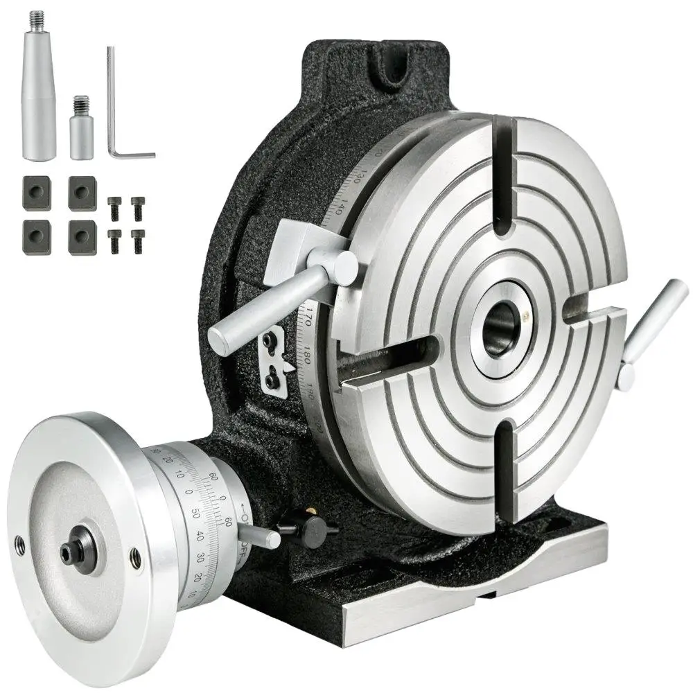 

8 Inch Rotary Table Horizontal Vertical HV8 Precision Milling Drilling Machine Vernier Reading Boring Tool 3MT