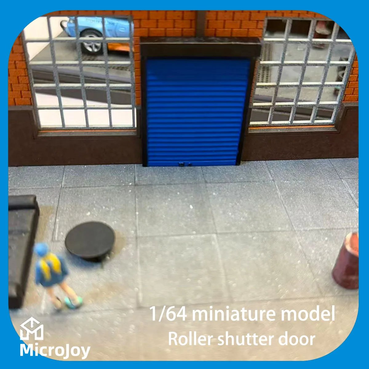 

Detailed Scene: 1:64 Scale Miniature Model Repair Shop Mini Rolling Shutter Door Ornament Car Model Scene with Vintage Look