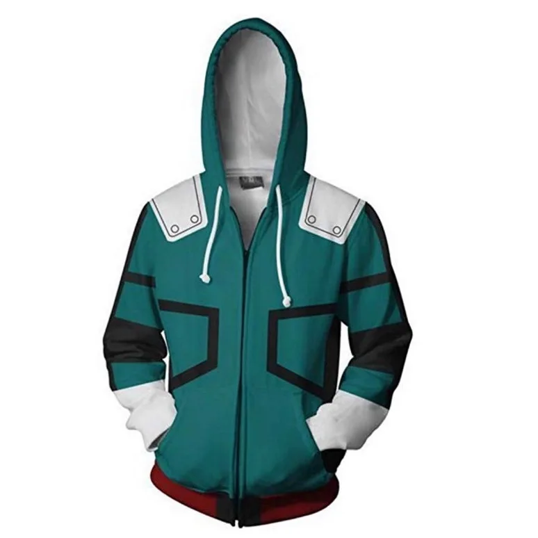 

My Hero Academia Midoriya Izuku All Might Halloween Selling New Zipper Cosplay Sweater Variety of Full-size Role-playing Costume