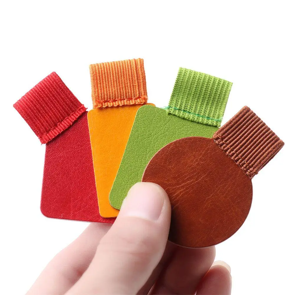 4 Pcs / Set Convenient Multicolor Self-Adhesive Pen Clips Pencil Elastic Loop Leather Self-adhesive Pens Holder